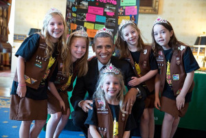 President Obama Meets Brownie Girl Scouts